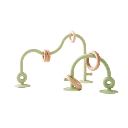 Juguete educativo de silicona para bebés, juguete Montessori para bebés, laberinto de mordedores de madera, montaña rusa, cuentas, accesorio para bebés, mordedor