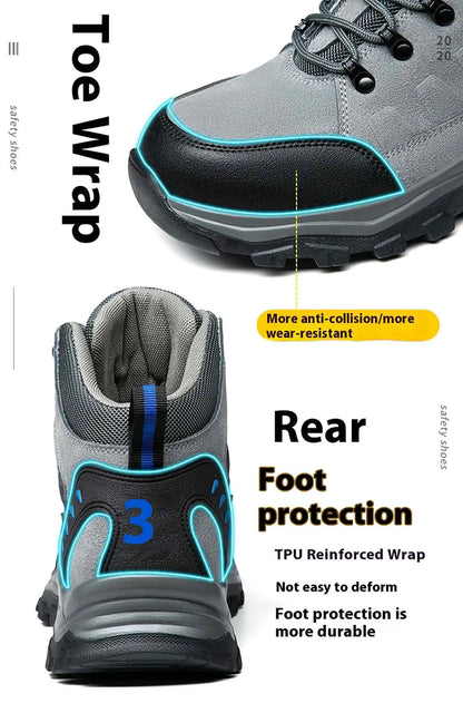 Los nuevos zapatos de protección laboral son anti-aplastamiento y anti-perforación, calzado cómodo y resistente para hombre, para otoño e invierno, ideal para la construcción.