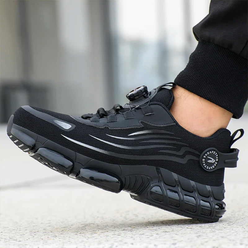Small Size Rotary Buckle Work Safety Shoes For Men Air Soft Sole Lightweight Protective Work Sneakers Men and Women Shoes