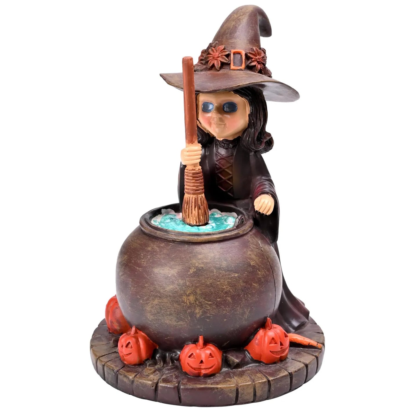 Decoración de bruja de Halloween, decoración de resina, escritorio para el hogar, fiesta, sombrero de bruja, decoración creativa de mesa para Halloween.