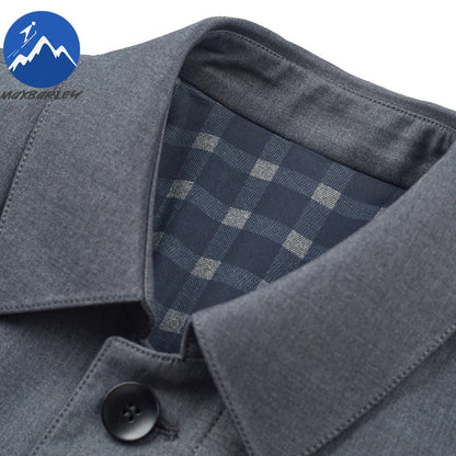 Gabardina coreana Maxbarley para hombre, otoño 2025, estilo casual de negocios, cortavientos, abrigo largo de estilo urbano.