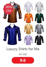 Camisas de seda de diseño para hombre en azul, dorado, verde, rojo, blanco y negro. Estampado cachemir bordado. Corte ajustado. Blusas casuales de manga larga.