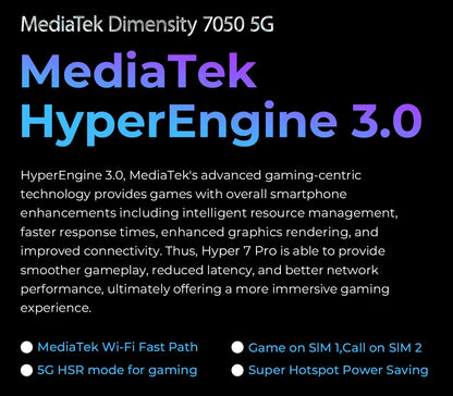 Teléfono móvil resistente HOTWAV Hyper 7 Pro 5G con cámara de 200 MP, Android 14, pantalla FHD+ de 6,6" a 120 Hz, 36 GB (16+20) de almacenamiento interno, 256 GB de almacenamiento externo, batería de 10800 mAh y carga rápida de 33 W.