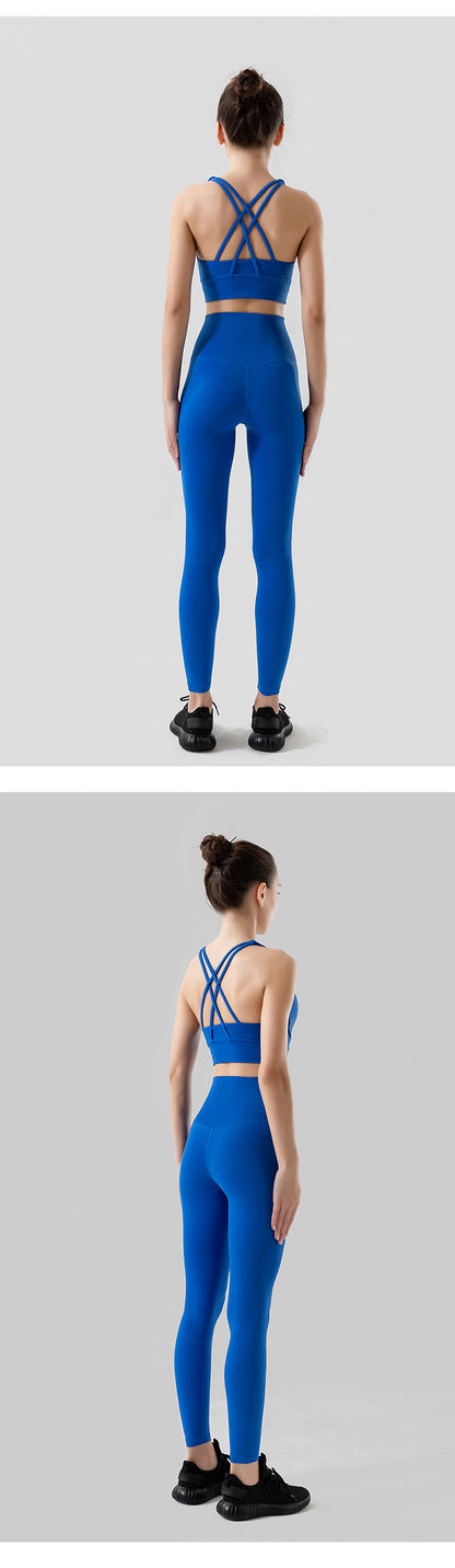 Women's Naked Feeling Sports Bra and Leggings Set - 2 Piece Gym Outfit for Fitness, Yoga Clothes Leggings and Tops Workout Suits