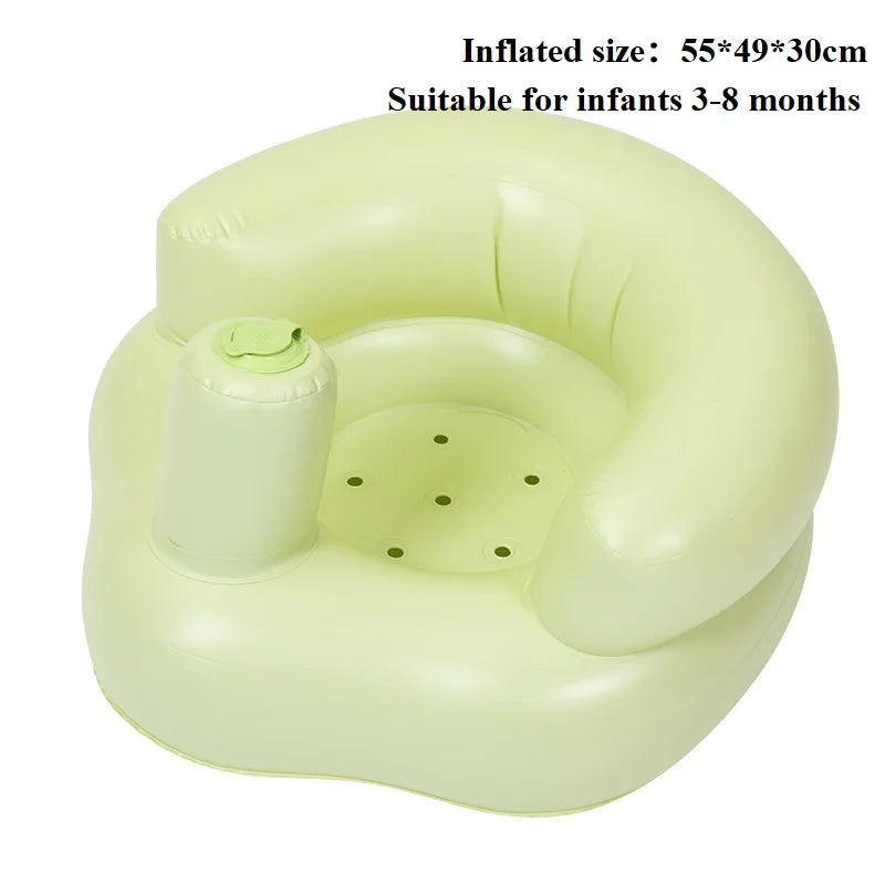 Asiento inflable para bebé con bomba de aire incorporada, silla de apoyo para la espalda para bebés de 0 a 3 años, silla de ducha portátil, asiento de suelo