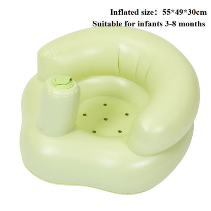 Asiento inflable para bebé con bomba de aire incorporada, silla de apoyo para la espalda para bebés de 0 a 3 años, silla de ducha portátil, asiento de suelo