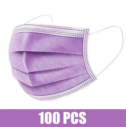 Mascarillas quirúrgicas desechables de 10 a 200 unidades, mascarillas faciales médicas de 3 capas con filtro, antipolvo, transpirables, con elásticos para las orejas, mascarillas bucales para adultos.