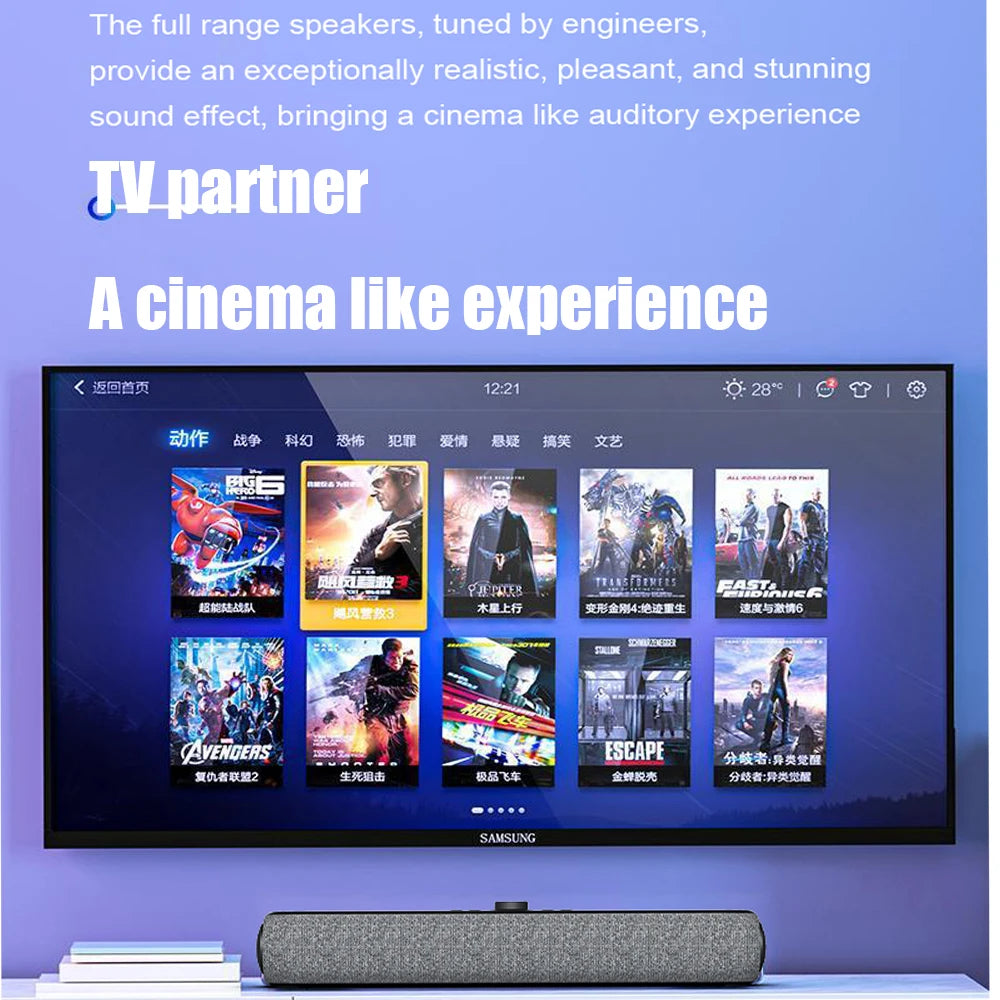 XDOBO Elegance Bar - Altavoz portátil Bluetooth de 18 W, subwoofer inalámbrico envolvente TWS, caja de sonido para cine en casa, juegos, TV, centro de música
