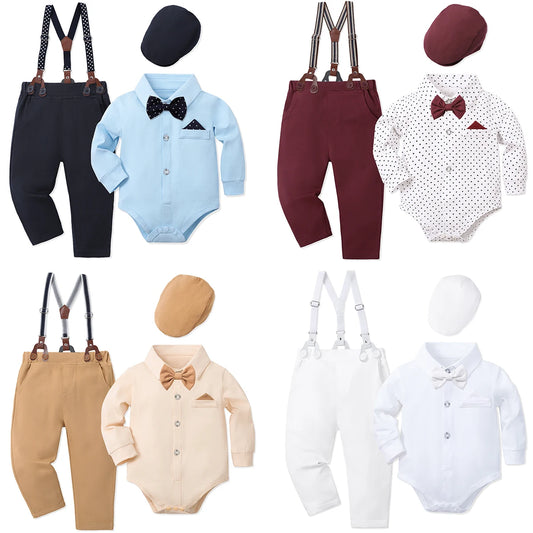 Ropa para bebé niño, traje de bautizo, bautismo infantil, Pascua, dedicación, trajes blancos, conjunto de regalo para fiesta de cumpleaños y boda.