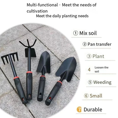 Pala de jardinería, herramientas para plantar hortalizas, rastrillo, azada, paleta, juego de 4 herramientas pequeñas, regalos de jardinería para mujeres y hombres.