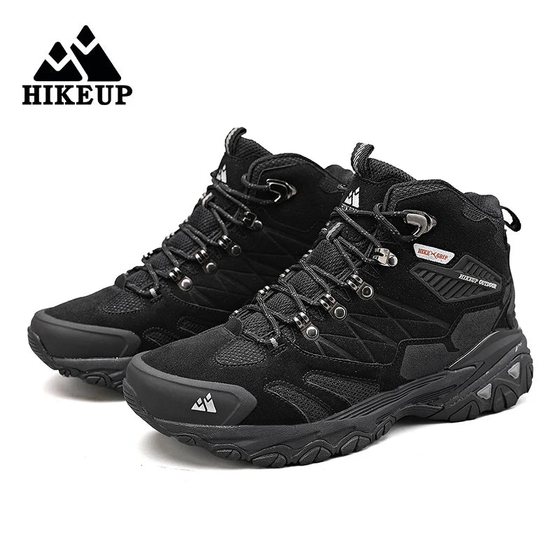 Botas de invierno HIKEUP para hombre, botas de senderismo para exteriores, de ante, de caña alta, impermeables, tácticas, de combate, militares.