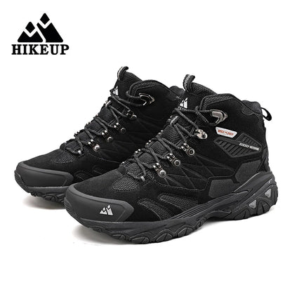 Botas de invierno HIKEUP para hombre, botas de senderismo para exteriores, de ante, de caña alta, impermeables, tácticas, de combate, militares.