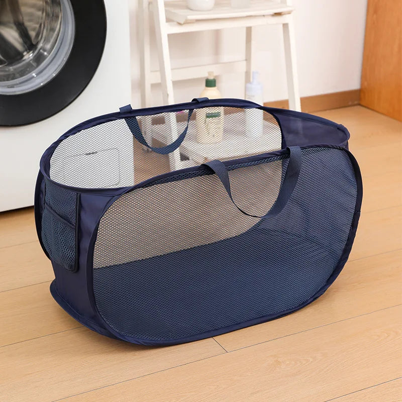 Cesta de ropa sucia plegable para el baño, ideal para el hogar.
