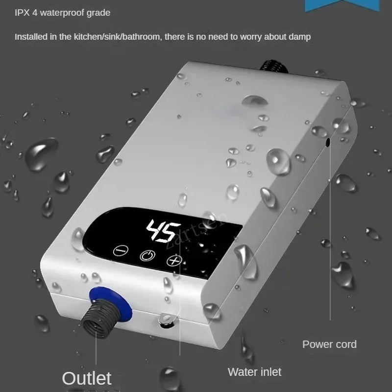 Calentador de agua eléctrico instantáneo con función de memoria, conversión de frecuencia y temperatura constante. 220 V, 4500 W.