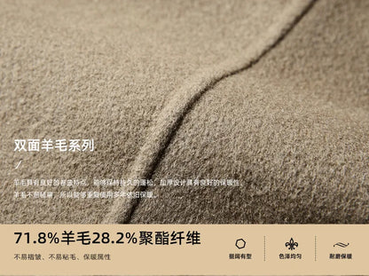 Brand Top Quality Double-Sided Woolen Men's Coat Autumn Winter Business Casual 71.8% Wool Male Medium Long Hommnre Coat