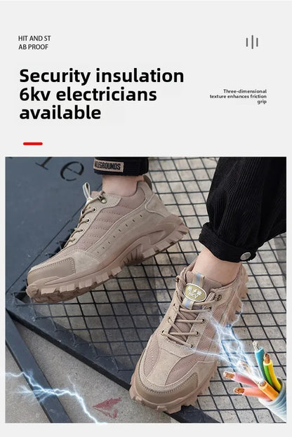 Spring New Men's Steel Toe Safety Shoes Breathable Work Shoes Anti Crush And Piercing High Temperature Resistant Wear Proof
