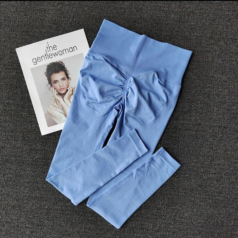 Pantalones de yoga deportivos sin costuras de cintura alta, leggings deportivos para levantar caderas, gimnasio, correr, de secado rápido, ajustados.