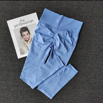 Pantalones de yoga deportivos sin costuras de cintura alta, leggings deportivos para levantar caderas, gimnasio, correr, de secado rápido, ajustados.