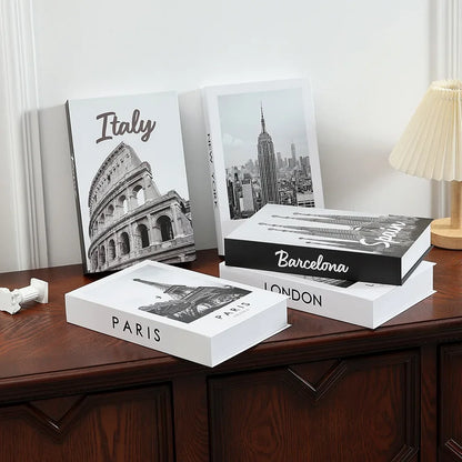 Libros de imitación modernos, decoraciones para el hogar, adornos de lujo para la mesa de centro, sala de estar, estudio, libros de imitación suaves, regalos.