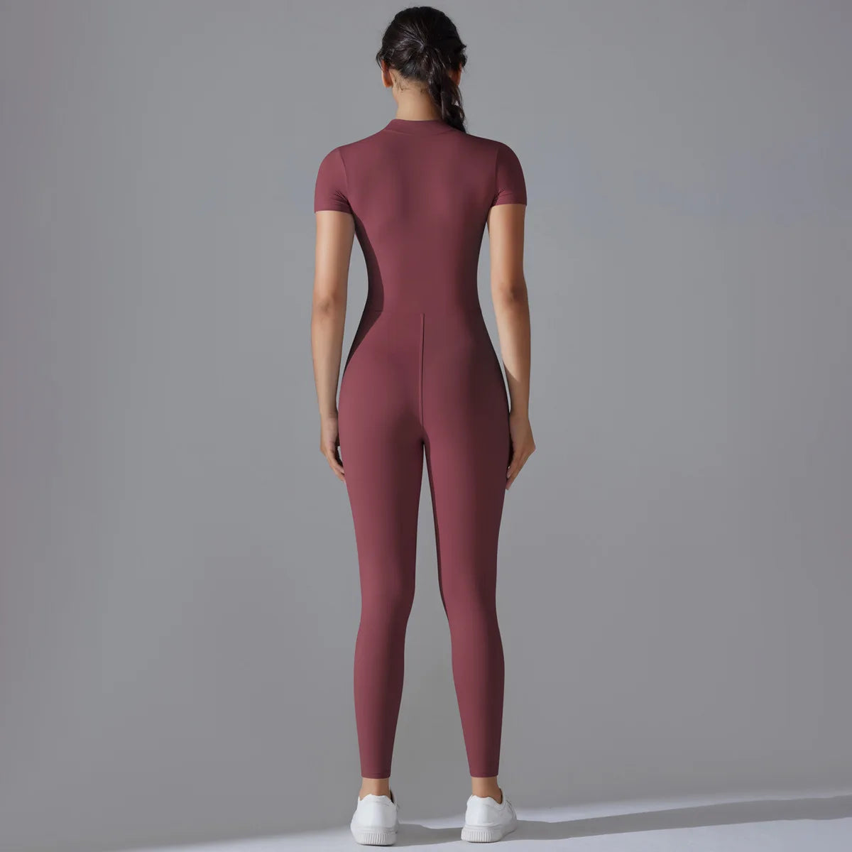 Women Zipper Bodysuits Fitness Sports Bodysuit Yoga Suit Breathable Quick Drying Sports Yoga Clothing Women Gym Push Up Workout