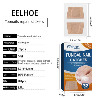 Parche de tratamiento reparador de uñas, mejora el engrosamiento de las uñas grises, infecciones por hongos y uñas encarnadas, corrección de uñas, adhesivo, producto para el cuidado de los pies.