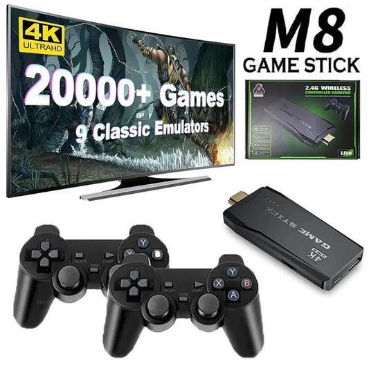 Consola de videojuegos con 20.000 juegos integrados, mando inalámbrico, TV Game Stick 4K HD, minireproductor de juegos portátil retro