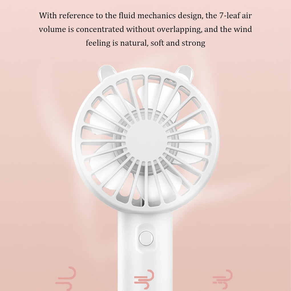 Ventilador portátil recargable por USB, ventilador de escritorio con base, pequeño ventilador de maquillaje para pestañas, para mujeres y niñas, para exteriores, oficina, color blanco