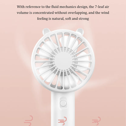 Ventilador portátil recargable por USB, ventilador de escritorio con base, pequeño ventilador de maquillaje para pestañas, para mujeres y niñas, para exteriores, oficina, color blanco