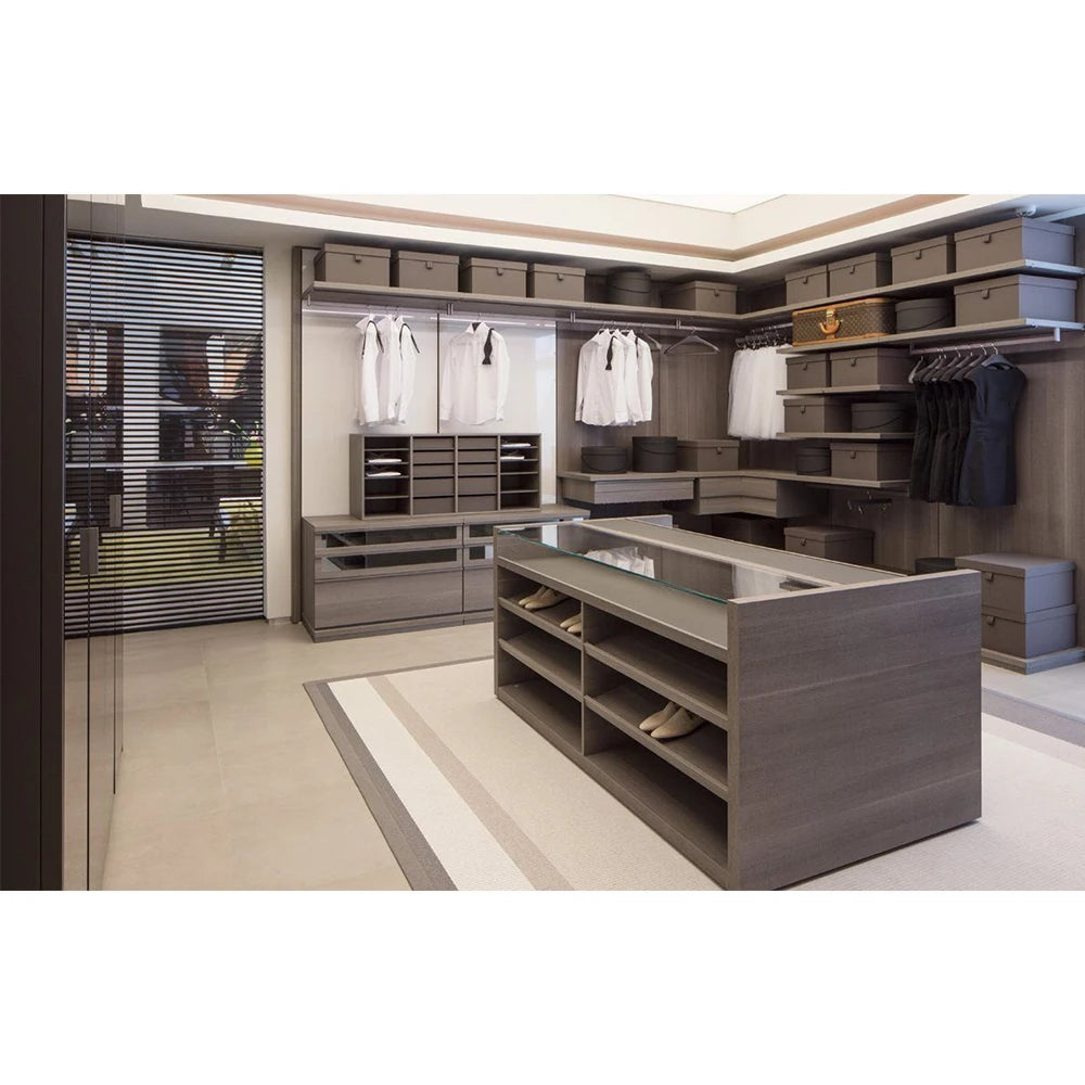 Organización del almacenamiento del armario del vestidor Organizadores de armario Puertas de armario modernas Armario