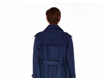 Super long windbreaker down liner  weatherproof men's trench coat British trend black trench coat men's casual coat