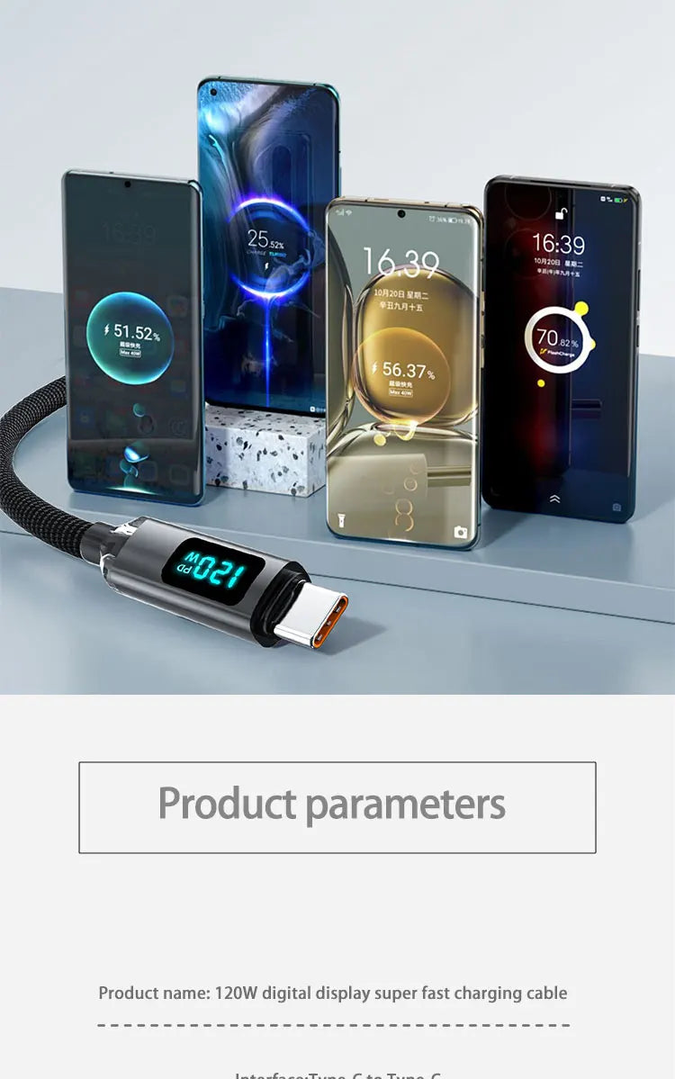 Cable USB tipo C JINMUXI PD de 120 W a USB C de 6 A, cargador de carga rápida para OPPO, Realme, Huawei Poco, Samsung, iPhone 15, cable de pantalla 16