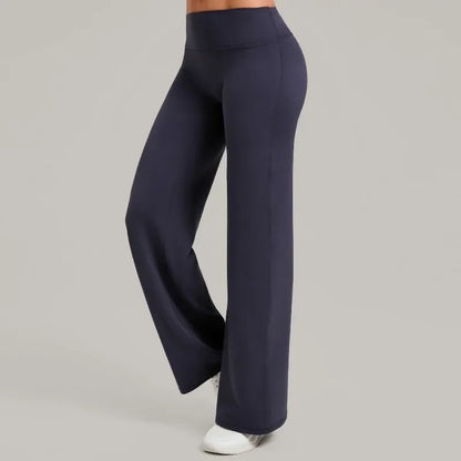 Pantalones de yoga rectos de pierna ancha para mujer, nuevos pantalones de pilates, pantalones deportivos ajustados que realzan la cadera, pantalones casuales para correr al aire libre, pantalones de fitness.