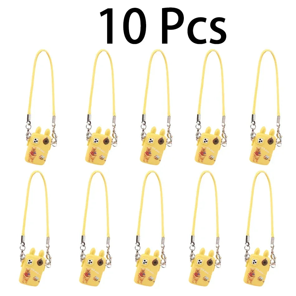 Accesorios para Labubu Accesorios para Crybaby Bolso para cámara de teléfono estilo dibujos animados Accesorios para muñecos de peluche Colgante Abanico Regalo de cumpleaños