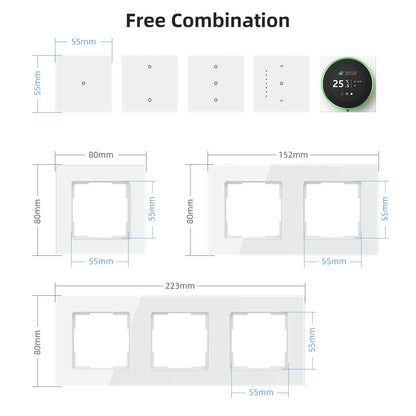 Interruptor de luz inteligente AVATTO Tuya WiFi/Interruptor de cortina con diseño táctil, persianas enrollables motorizadas, compatible con Alexa y Google Home.