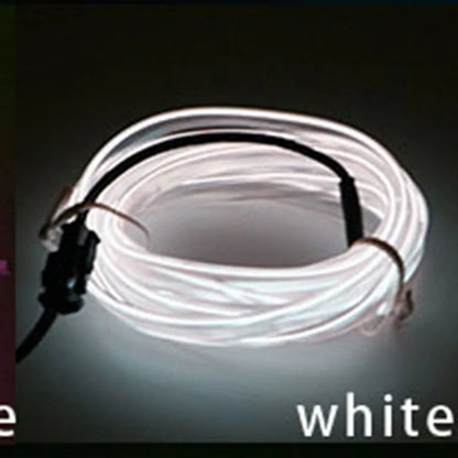 Tira de luces LED de neón para ambiente interior de coche, 5 m/118,11 pulgadas, tubo de luz fría EL flexible para bricolaje, decoración para coche