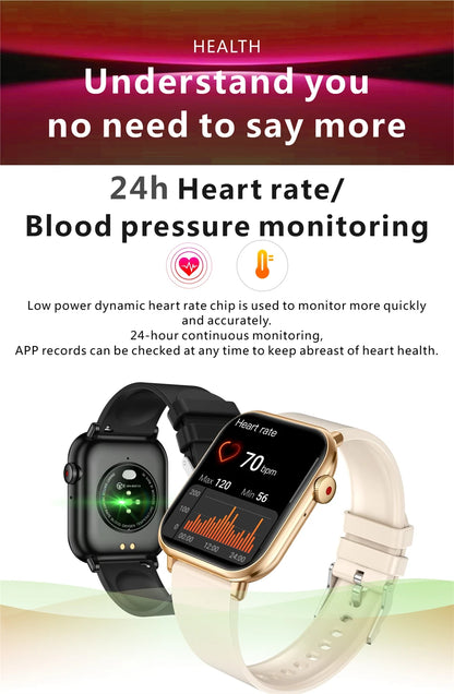 Nuevo reloj inteligente AMOLED para mujer, para hombre, con control de temperatura corporal, deportivo, fitness, resistente al agua, Bluetooth, llamadas, reloj inteligente digital para mujer.