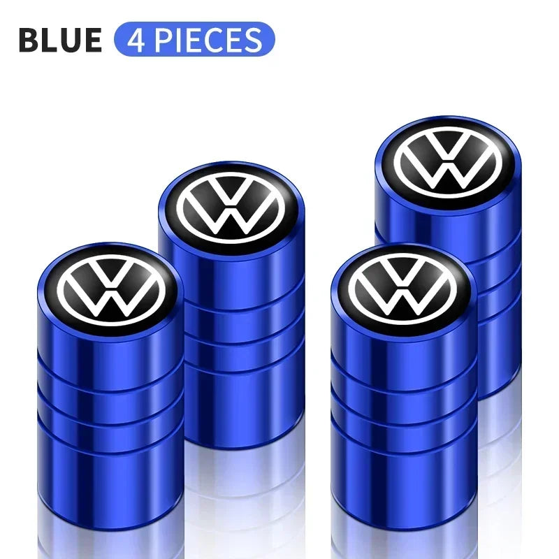 4 tapas de válvula de neumático de coche, emblema de metal, funda para VW, Volkswagen, Golf, Polo, Passat, Touran, accesorios de estilo de coche.