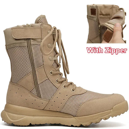 Summer Breathable Men Women Army Boots Military Tactical Airsoft Paintball Boots Side Zipper Male Desert Combat Ankle Boots