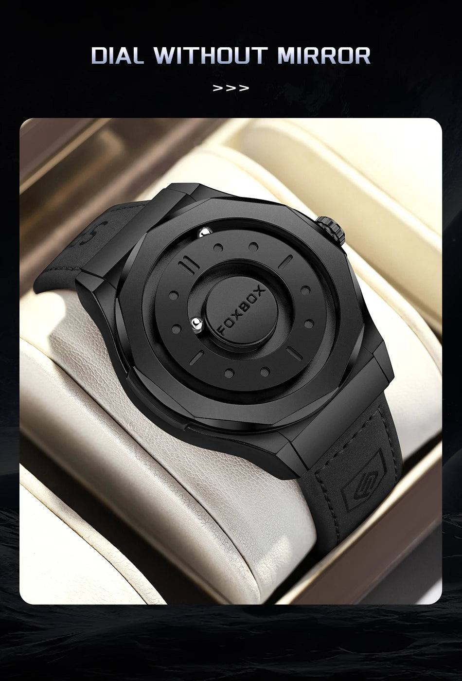 FOXBOX Reloj de negocios de lujo para hombre, resistente al agua hasta 30 m, diseño personalizado, correa de acero inoxidable, reloj de cuarzo para hombre, regalo de moda