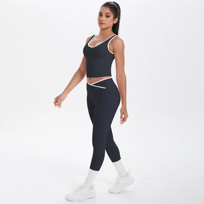Conjunto de 2 piezas de pantalones de yoga con espalda descubierta y leggings para correr, de cintura alta, con estampado de melocotón y glúteos, para fitness y deportes.