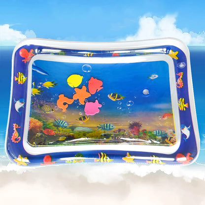 Colchoneta de juego inflable para bebé, cojín de agua de PVC, para tiempo boca abajo, para niños pequeños, juguetes de educación temprana para actividades de desarrollo