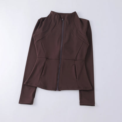 Chaqueta deportiva para mujer, camiseta de yoga, ajustada, de manga larga, para correr, pilates y fitness