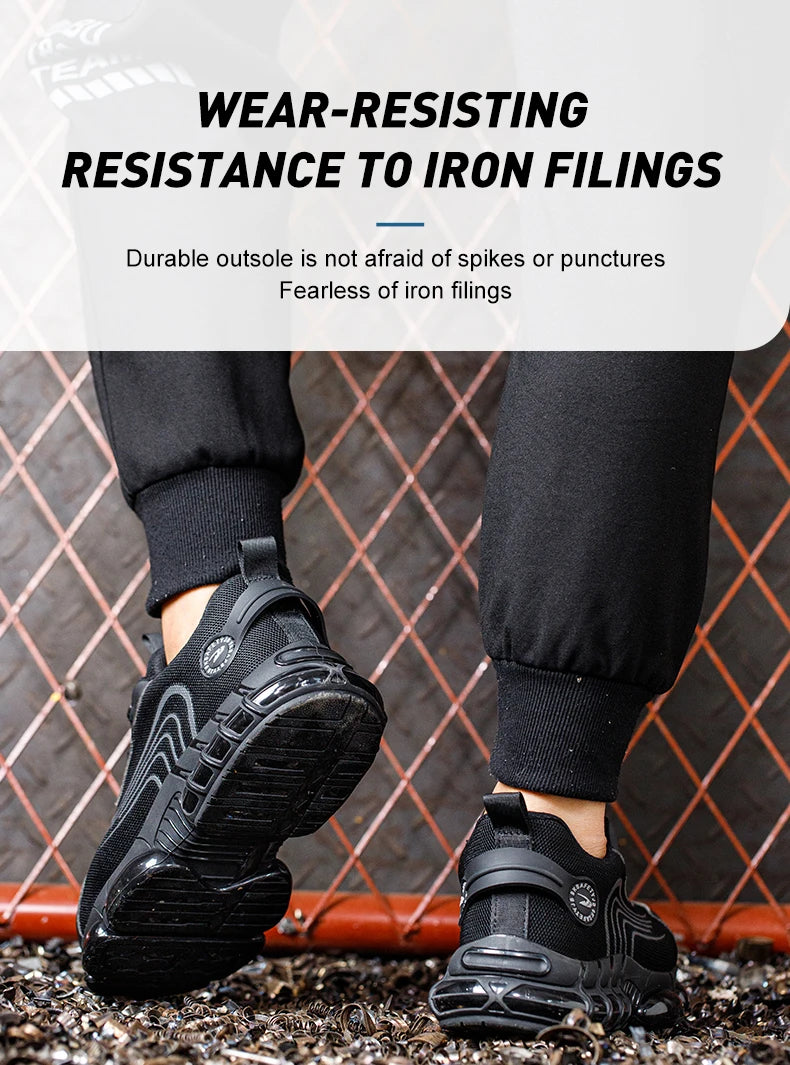 Small Size Rotary Buckle Work Safety Shoes For Men Air Soft Sole Lightweight Protective Work Sneakers Men and Women Shoes