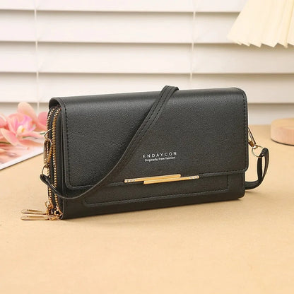 Nueva billetera para mujer, bolso de hombro multifuncional de estilo coreano, bolso de mano de longitud media y monedero con cremallera.