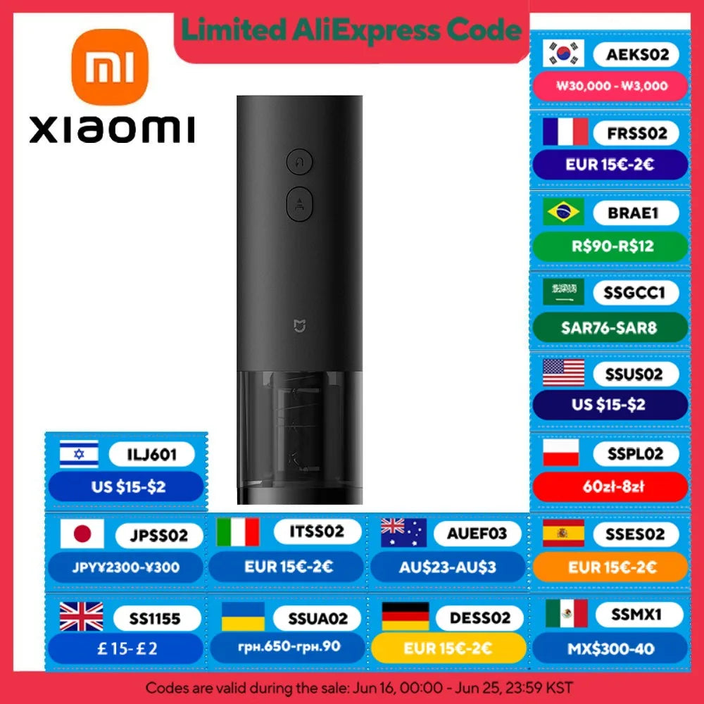 Abridor de vino eléctrico XIAOMI MIJIA (2025), nuevo, automático, para máquina sacacorchos.