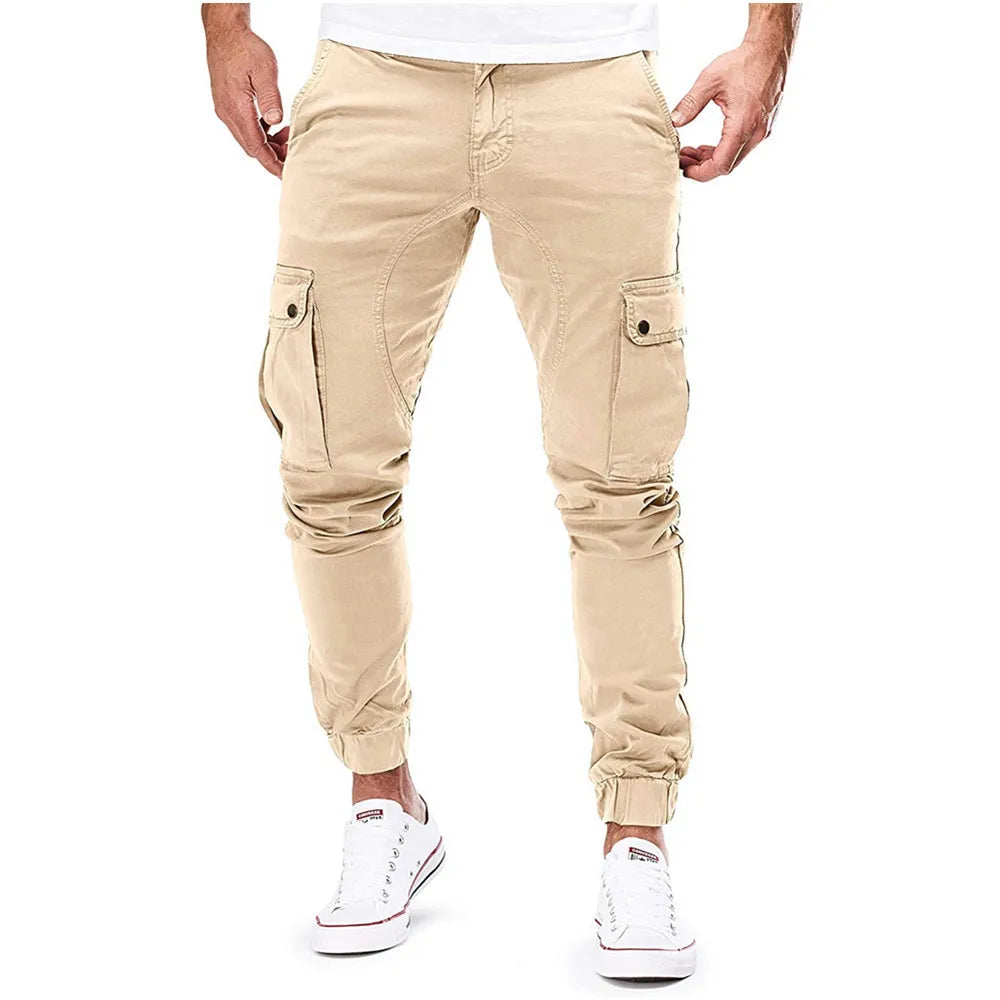Pantalones deportivos finos de moda para hombre, pantalones casuales para correr, pantalones cargo de calle 2020, pantalones multibolsillos para hombre, pantalones deportivos para gimnasios y fitness para hombre.