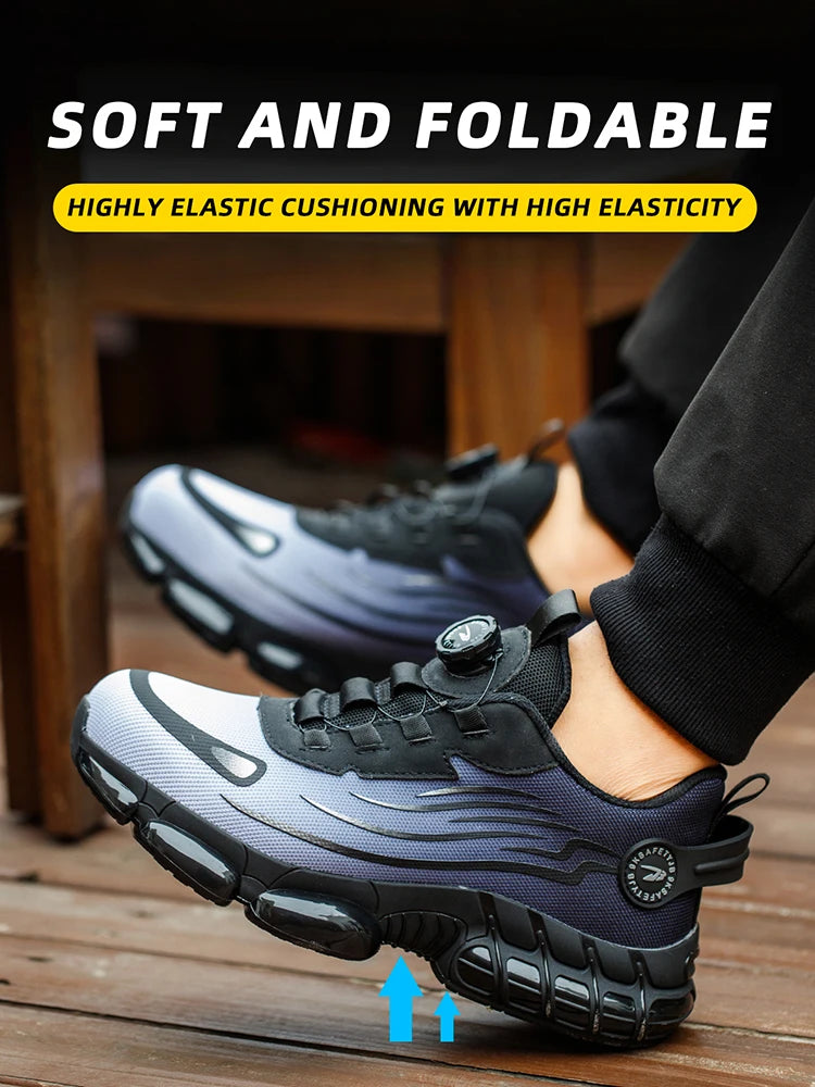 Work Safety Shoes Men Women Steel Toe Sneakers Air Cushion Indestructible Security Protection Safety Boots Size 47 48 Footwear