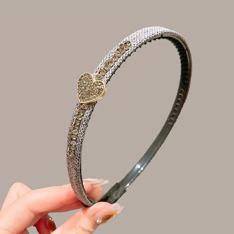Accesorios para el cabello para niños, diademas de cristal con forma de corazón para niñas con dientes, diademas antideslizantes, aro para el cabello para niños
