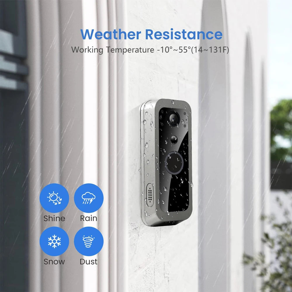 Yuezhe Tuya Smart Life WiFi Video Doorbell PIR Camera 2MP Outdoor Waterproof Wireless Door Security Intercom System 5' Monitor
