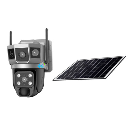 Cámara solar exterior V380Pro de 12 MP con IP 4G/WiFi, visión nocturna HD, seguimiento PTZ, detección de movimiento PIR y seguridad para el hogar (CCTV inteligente).